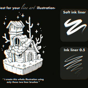 My Fine Liners Procreate Brushes | Mono Fineliner Ink Brush Set | Micron Pen Brushes for Procreate | Ink Outline set image 3