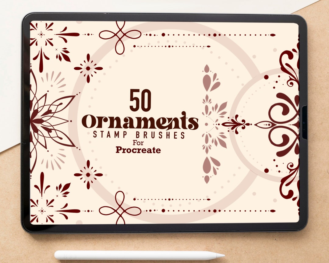 50 Ornaments Procreate Stamp Brushes | Minimalist Ornaments Brush Set ...