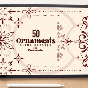 50 Ornaments Procreate Stamp Brushes | minimalist ornaments Brush Set | Procreate tattoo Brushes | Lines And Dots Stamps | Ornamental Tattoo