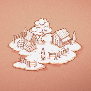 The Isometric Landscape Procreate Stamp Brushes | Isometric Map Builder ...