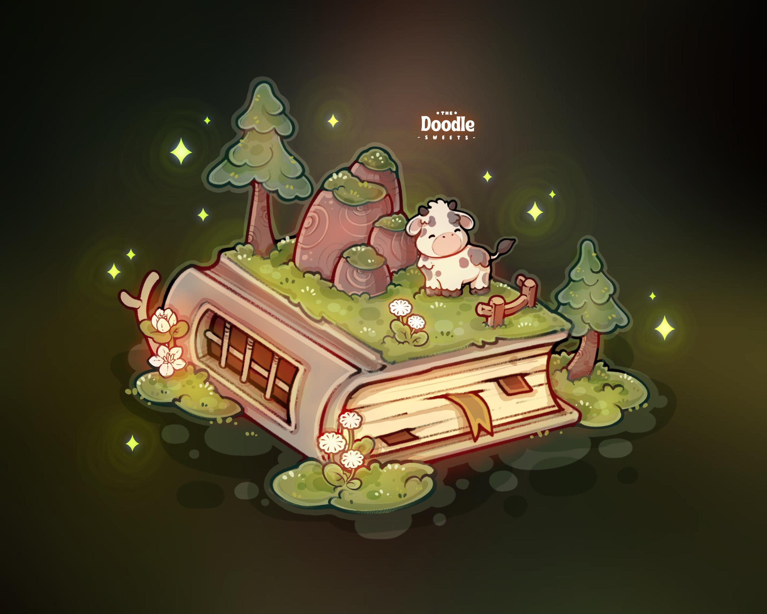 Dreamy Book Procreate Stamp Brushes | Magical Isometric Book Procreate ...