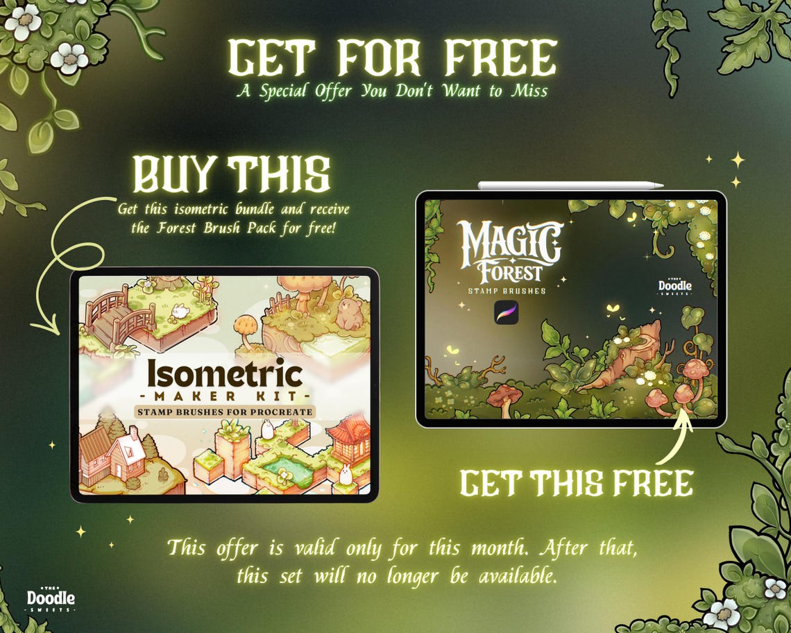 Magic Forest Stamp Brushes for Procreate | Enchanted Forest Procreate ...