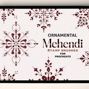 装飾的なメヘンディ Procreate スタンプ ブラシ | ミニマリスト装飾ブラシ セット | Procreate タトゥー ブラシ | マンデラ スタンプ | 装飾的なタトゥー