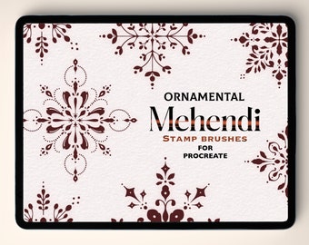 Ornamental Mehendi Procreate Stamp Brushes | Minimalist Ornaments Brush Set | Procreate Tattoo Brushes | Mandela Stamps | Ornamental Tattoo