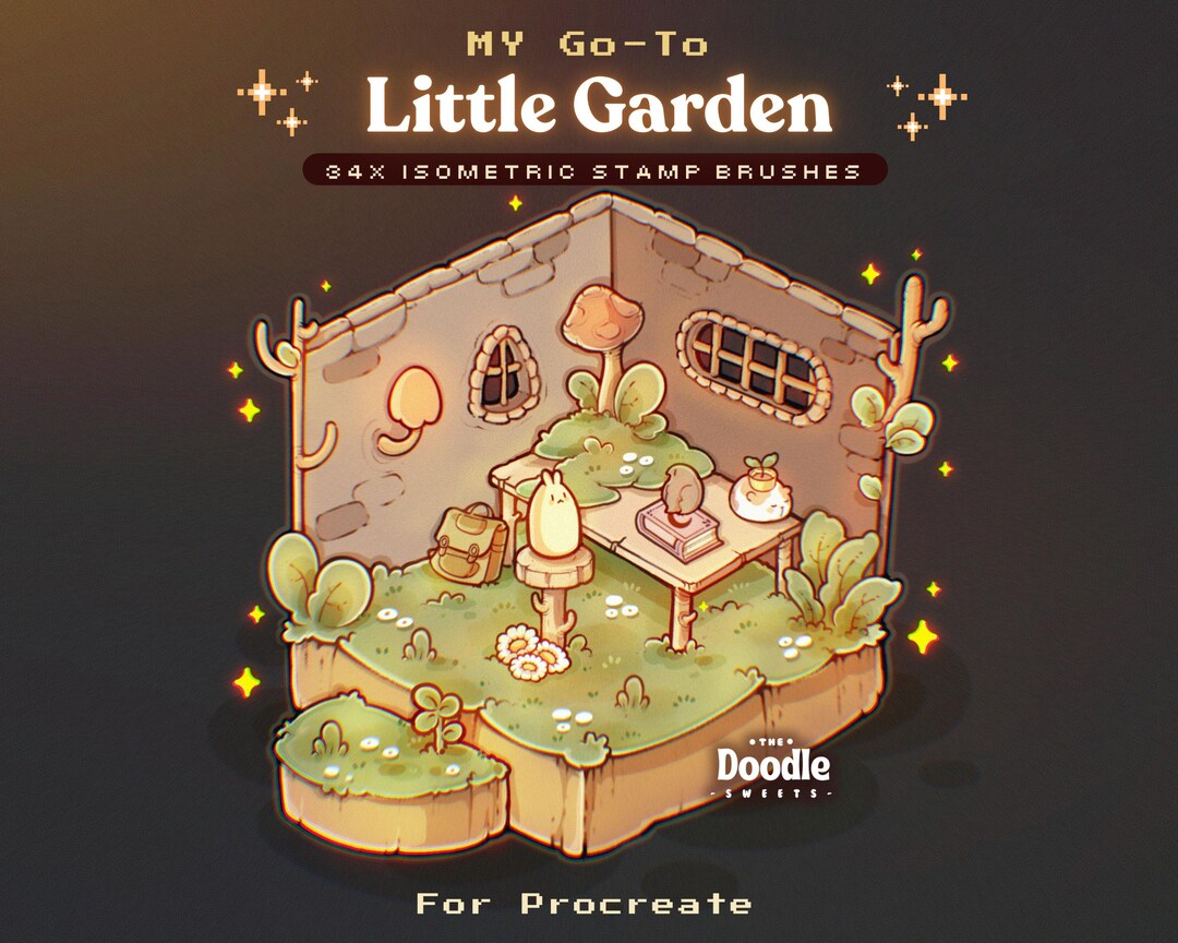 34 Isometric Pre-made Stamp Brushes | Procreate Stamp Brush for ...