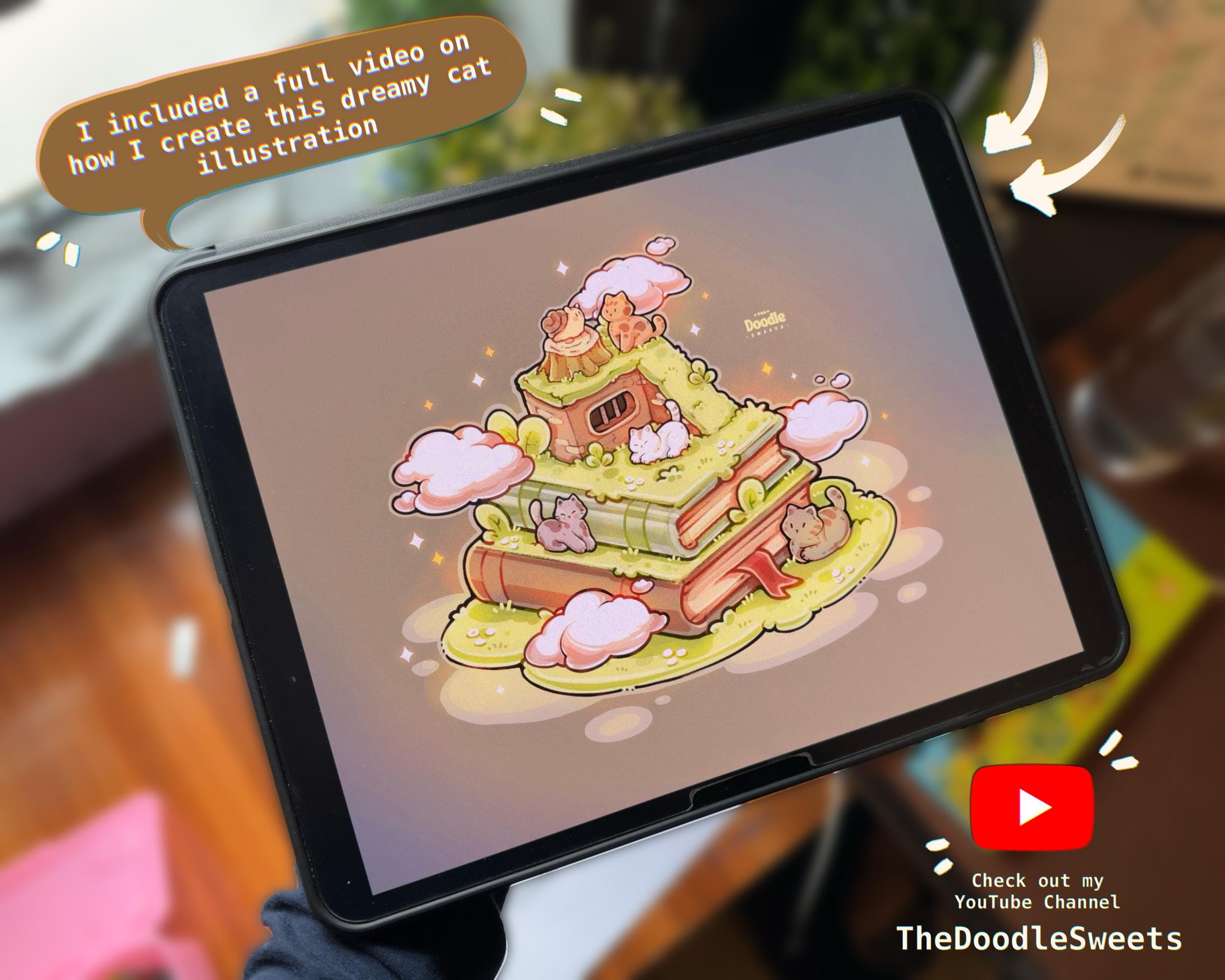 Dreamy Book Procreate Stamp Brushes | Magical Isometric Book Procreate ...