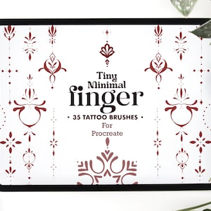 35 Tiny Minimal Tattoo  Procreate Stamp Brushes | minimalist ornaments Brush Set | Procreate tattoo Brushes | Mystical Fingers Tattoo Stamps