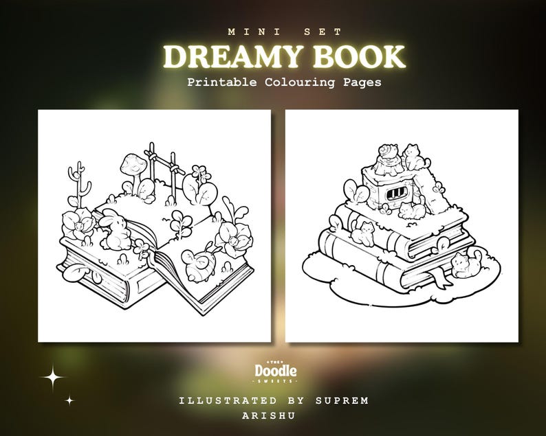 My Dreamy Book Garden Coloring Pages for Book Lovers | 10 Cozy & Comfy ...