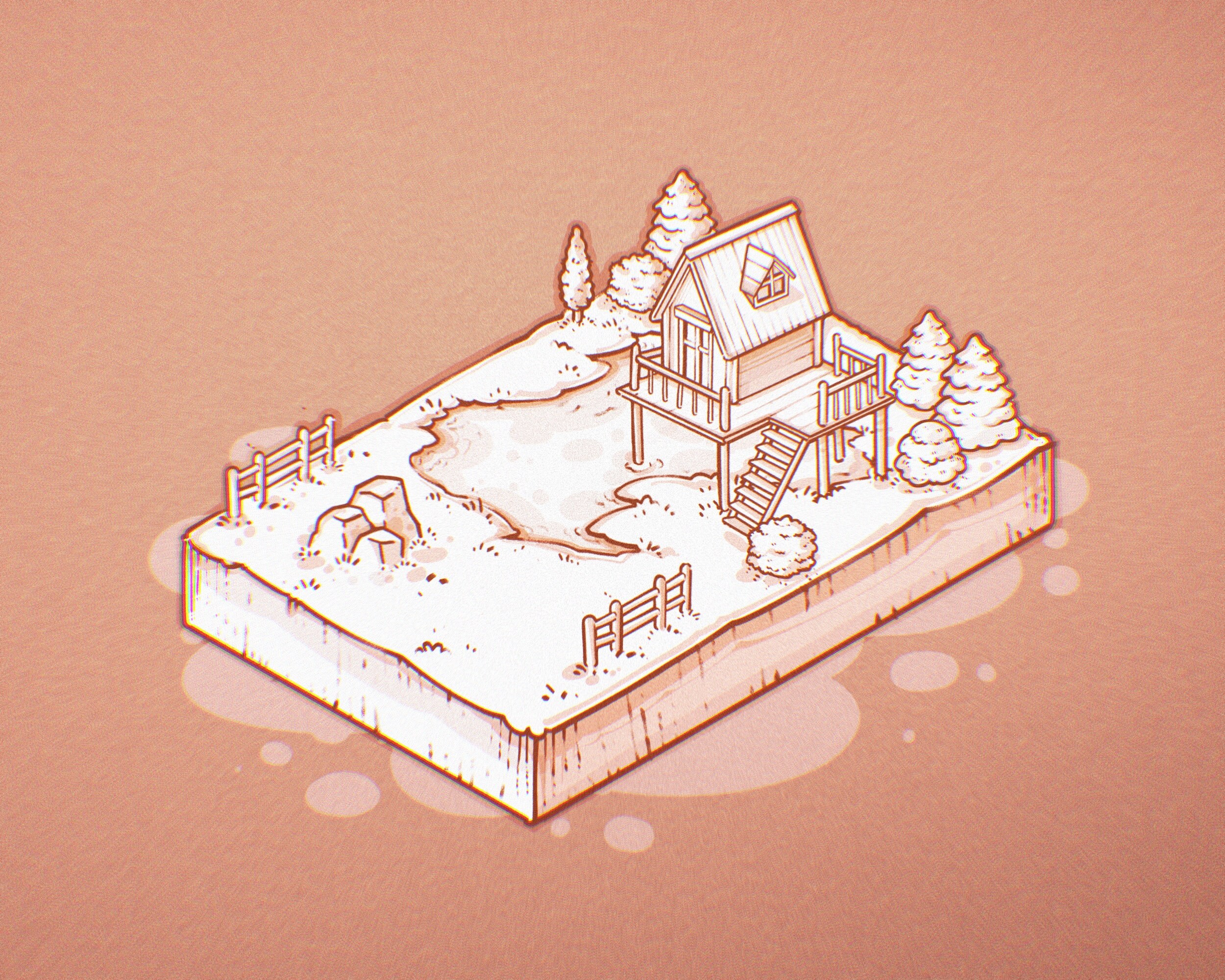 The Isometric Landscape Procreate Stamp Brushes | Isometric Map Builder ...