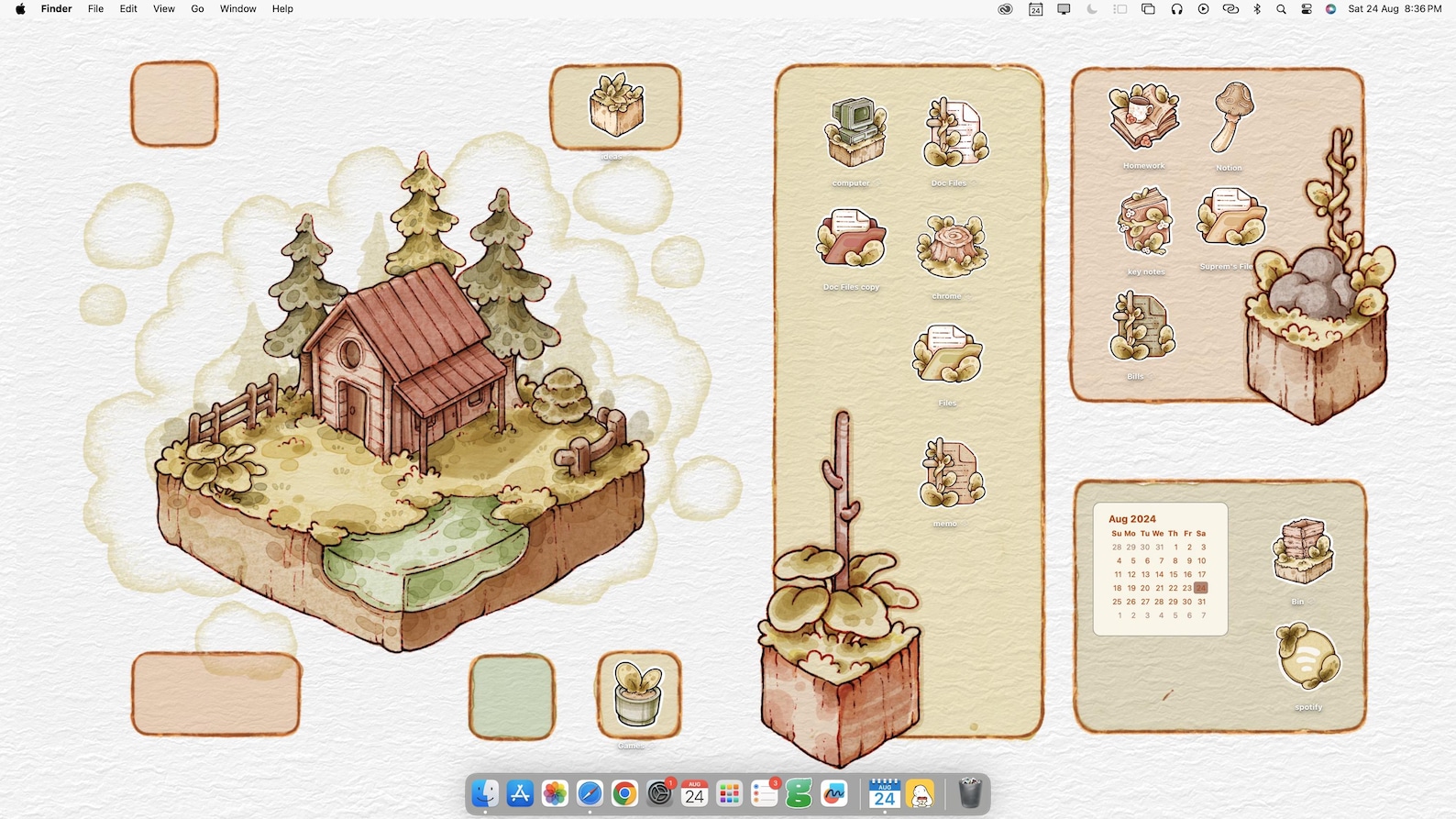 Isomatic Theme Isometric Landscape Desktop Theme Background Wallpaper Organizer Set ...