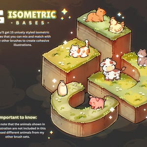15 Isometric Base Set for Procreate ( ISOMETRIC EXTENSION )