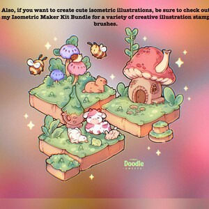 Isometric Kawaii Garden Procreate Stamp Brushes | Cute Isometric Zoo ...
