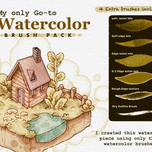 My Go-To aquarelpenseelset | Getextureerde gouachekwasten voor Procreate | Textuurkwasten voortplanten | Zachte oliekrijtborstelset