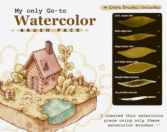 Mi juego de pinceles de acuarela favoritos / Pinceles de gouache texturizados para Procreate / Pinceles de textura para Procreate / Juego de pinceles suaves para tiza al óleo