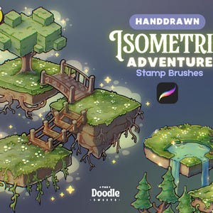 Isometriska äventyrsstämpelpenslar för Procreate - Ny dnd fantasy-kollektion | Perfekt för nybörjare med procreate | handgjorda isometriska penslar