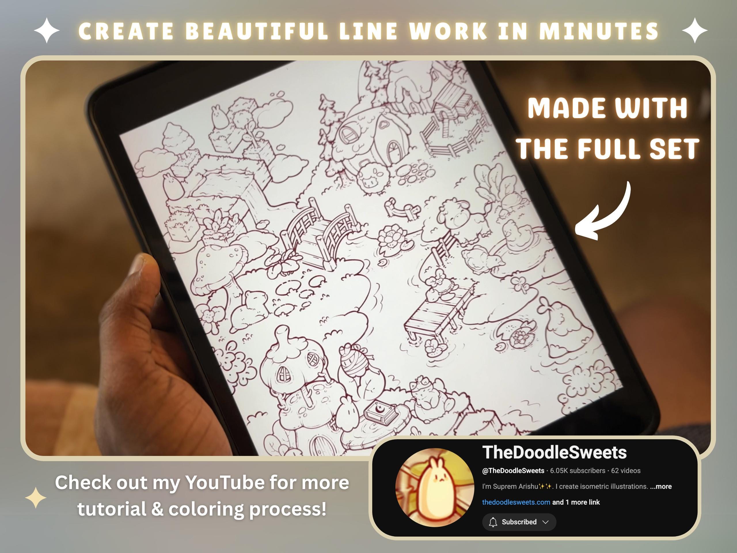 The Isometric Landscape Procreate Stamp Brushes | Isometric Map Builder ...