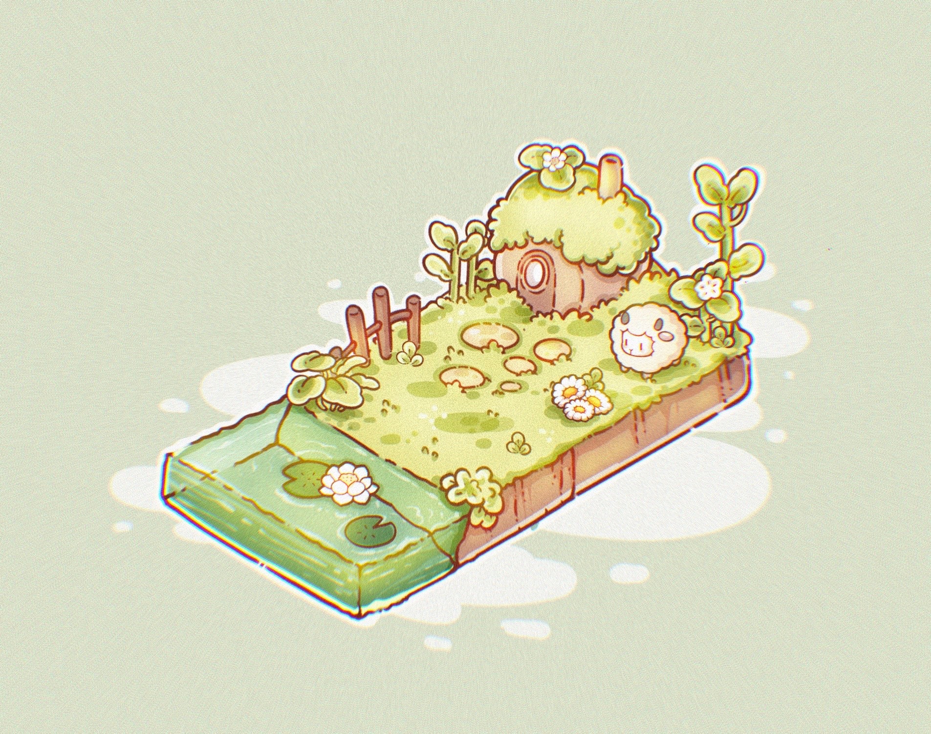 Isometric Kawaii Garden Procreate Stamp Brushes | Cute Isometric Zoo ...