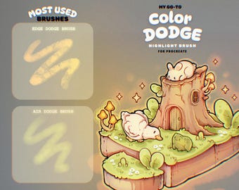 My Go-To Color Dodge Brush Set | Textured Paint Brushes for Procreate | Procreate Highlight  Paint Brushes | Soft Oil Chalk Brush set