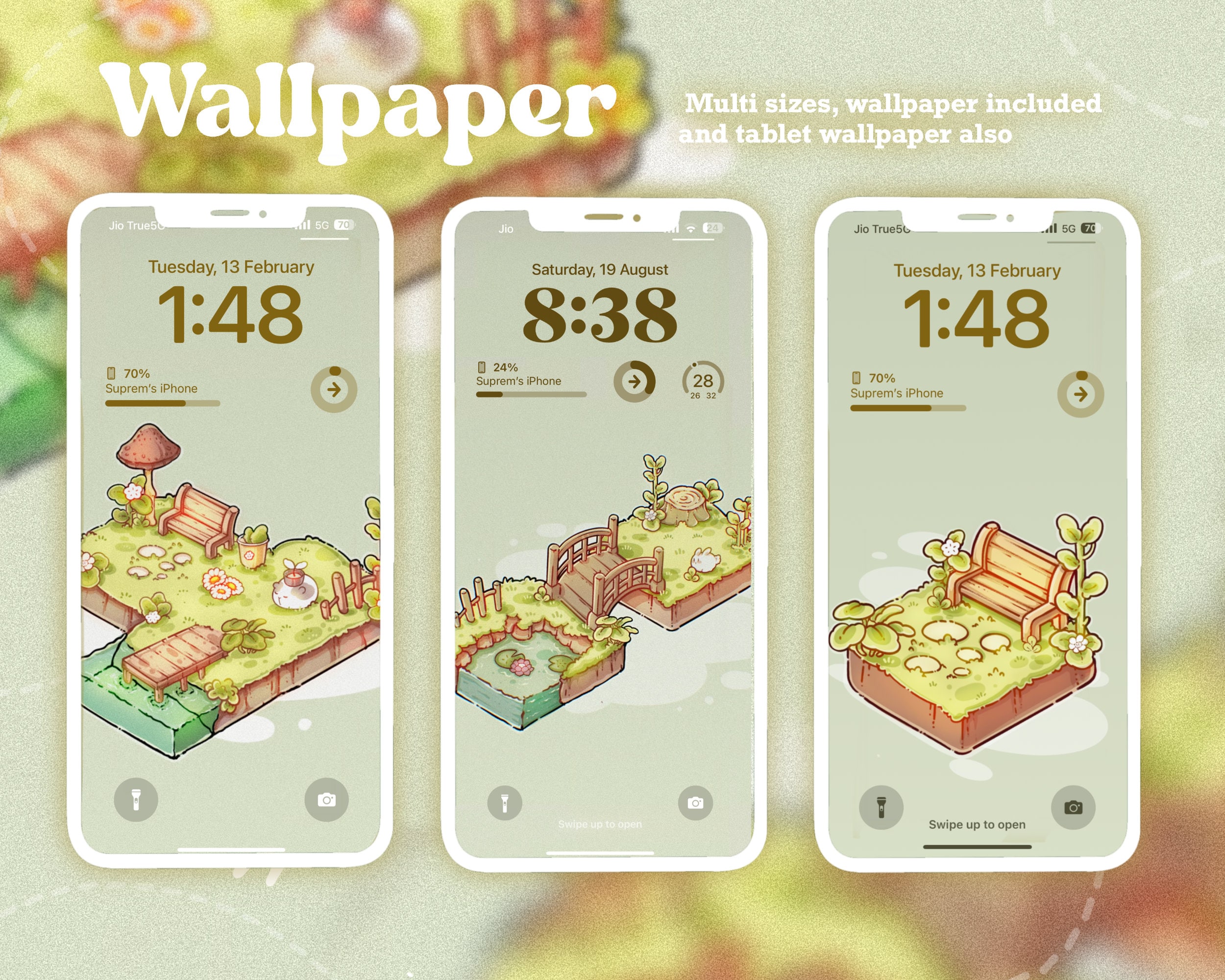 Isometric Garden App Icon Set | Hand Drawn Pastel Floral App Icon ...