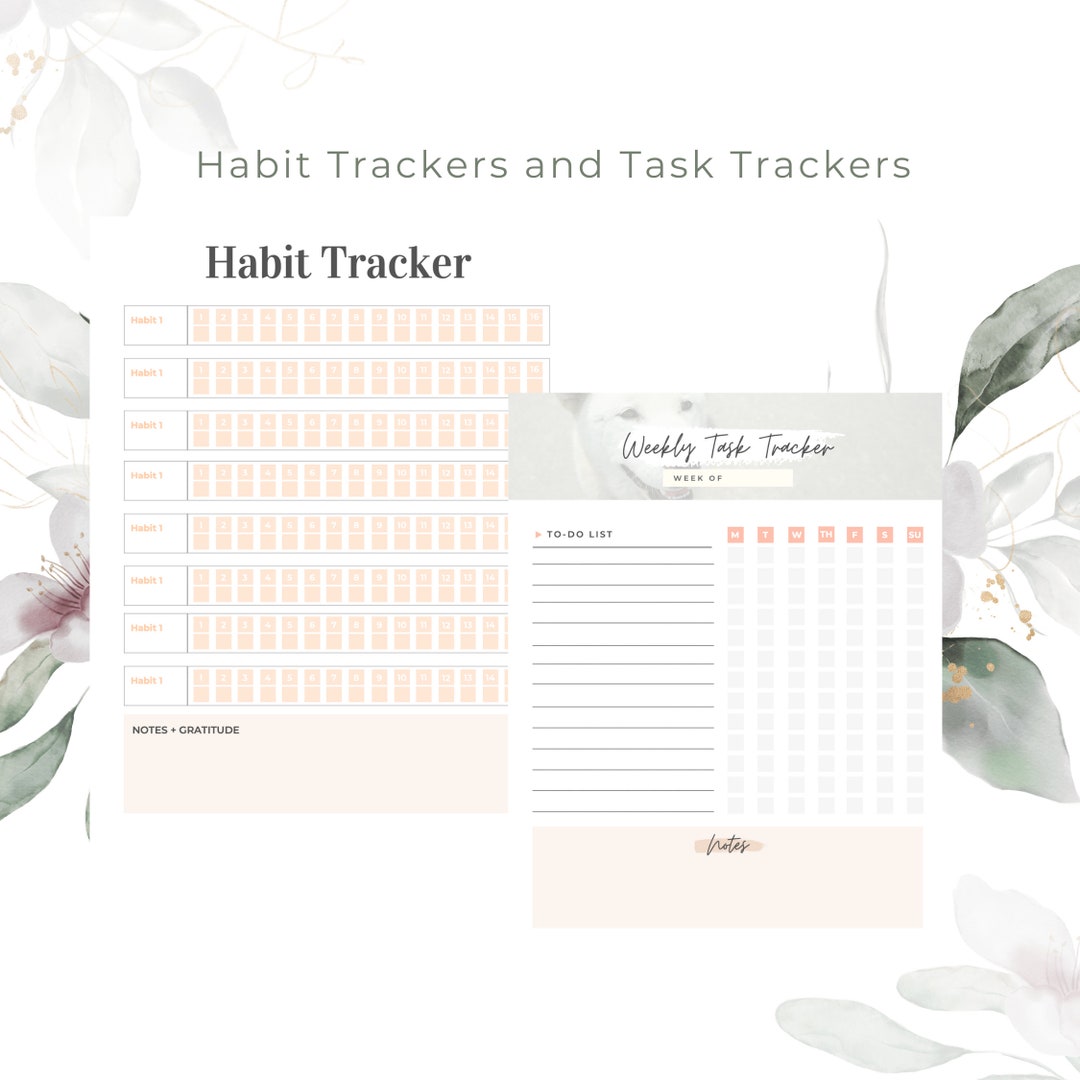 Tracker Printable | Weekly Monthly Goal Tracker | Productivity Tracker ...