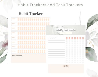 Tracker Printable | Weekly Monthly Goal Tracker | Productivity Tracker | Mood Tracker Digital | Habit-Task-Sleep Tracker | PDF Download