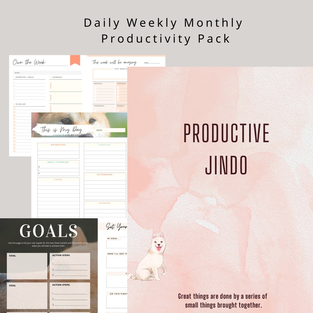Productivity Planner Printable | Goal Planner and Tracker | to Do List ...