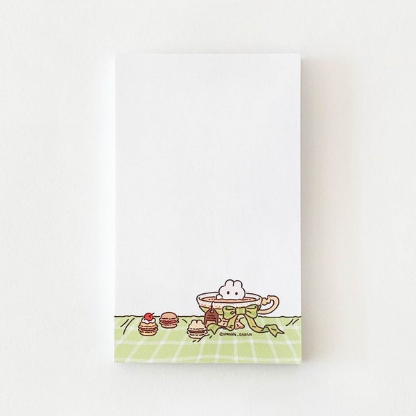 Afternoon Teatime Memo Pad | Cute Memo Pad, Kawaii Memo Pad, Cute Notepad, Kawaii Notepad, Bullet Journal, Journaling, Scrapbooking, Korea