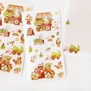 Flower Shop Sticker Sheet | Cute Sticker Sheet, Bullet Journal Stickers, Planner Stickers, Journal Stickers, Kawaii Stickers, Stationery