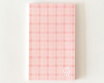 Pink Check Pattern Memo Pad | Cute Memo Pad, Kawaii Memo Pad, Cute Notepad, Kawaii Notepad, Bullet Journal, Journaling, Scrapbooking, Korea