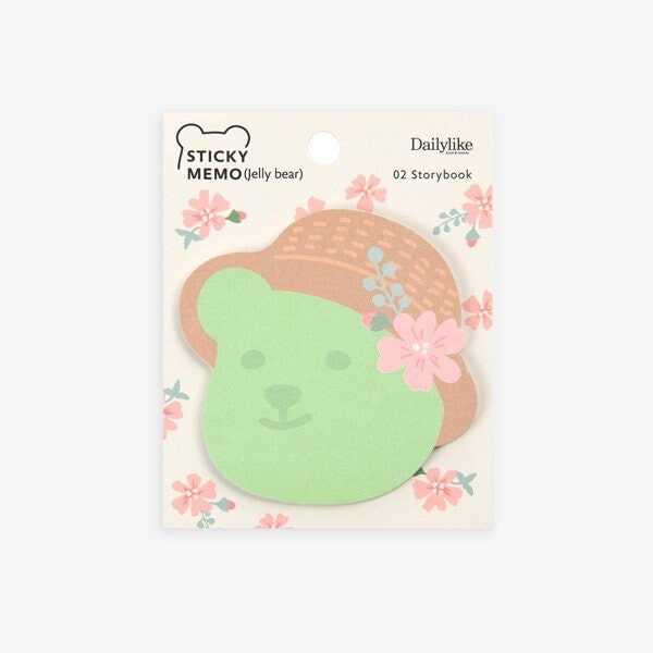 Spring Bear Sticky Note | Cute Sticky Note, Kawaii Sticky Note, Bullet Journal, Office Supplies, School Supplies, Korean Stationery, Cute