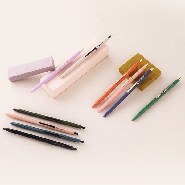 0.5mm Slim Ballpoint Pen (Black Ink) | Retractable Pen, Bullet Journal, Planner, Journal, Writing Supply, Office Supply, Korean Stationery