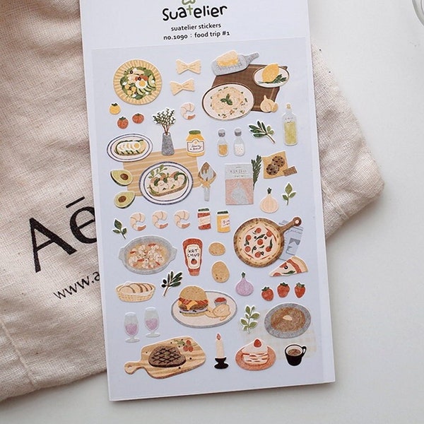 Suatelier Sticker 1090 food trip #1 | Bullet Journal Stickers, Planner Stickers, Journal Stickers, Diary Stickers, Daily Food Deco Stickers