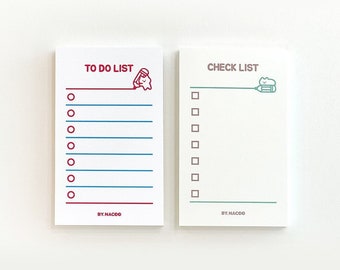 Cute Checklist Memo Pad Series | Cute Memo Pad, Kawaii Memo Pad, Cute Notepad, Kawaii Notepad, Bullet Journal, Journaling, Korean Stationery