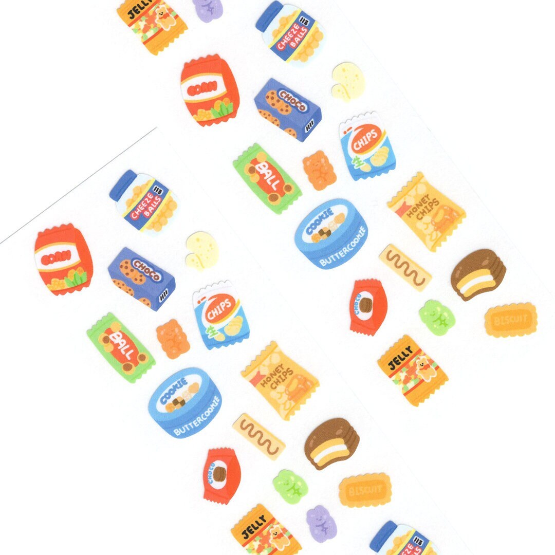 Snacks Sticker Sheet | Bullet Journal Stickers, Planner Stickers ...
