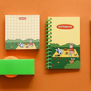 Flower Picnic Memo Pad Cute Memo Pad, Kawaii Memo Pad, Cute Notepad, Kawaii Notepad, Bullet Journal, Journaling, Korean Stationery, Cute image 2