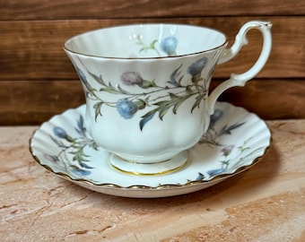 Vintage Royal Albert Bone China England Brigadoon Teacup and Saucer.