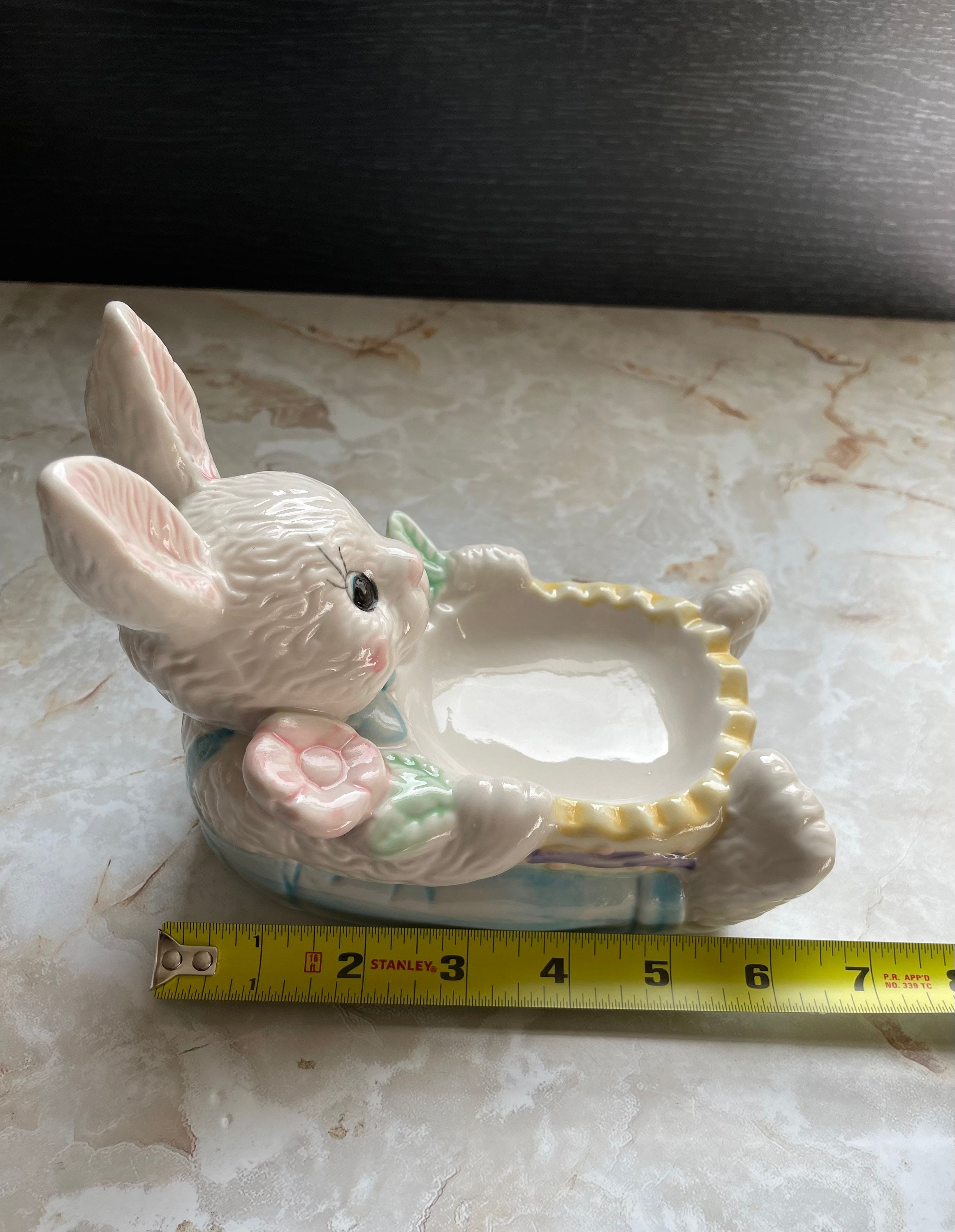 Ceramic Bunny Candy Dish/ Soap Dish/ Decorative Bunny Dish/ Ceramic ...