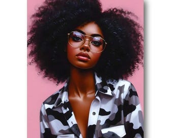 Black Woman PRINTABLE Art, African American Wall Art, Black Art Print, Digital Printable Black Wallpaper Art Wall Decor, DIGITAL DOWNLOAD