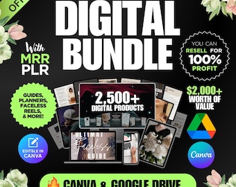 2500+ Done For You PLR MRR Digitale Produkte Wiederverkaufs-BundlePassives Einkommen Marketing-Leitfaden Ebook digitale Planer Master Wiederverkaufsrechte DFY