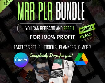 MRR PLR Digitales Marketing-Bundle Weiterverkaufsrechte für Sie Produkte gemachtPassives Einkommen Ästhetisches digitales Marketing MRR-Vorlagen gesichtslose Rollen