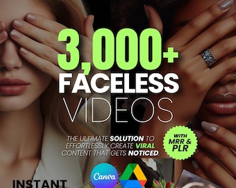 3000+ Faceless Reels with Resell Rights | PLR Canva Templates for Instagram, TikTok, YouTube | Viral Video Content Bundle