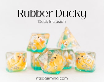 Rubber Ducky | 7 Piece Acrylic Dice Set | RPG | D&D Dice