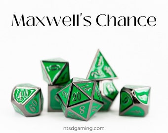 Chance de Maxwell | Jeu de 7 dés polyédriques en métal | Dés D&D | RPG