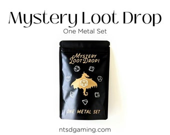 Mystery Loot Drop | Metal | 7 Piece Metal Polyhedral Dice Set | RPG | D&D