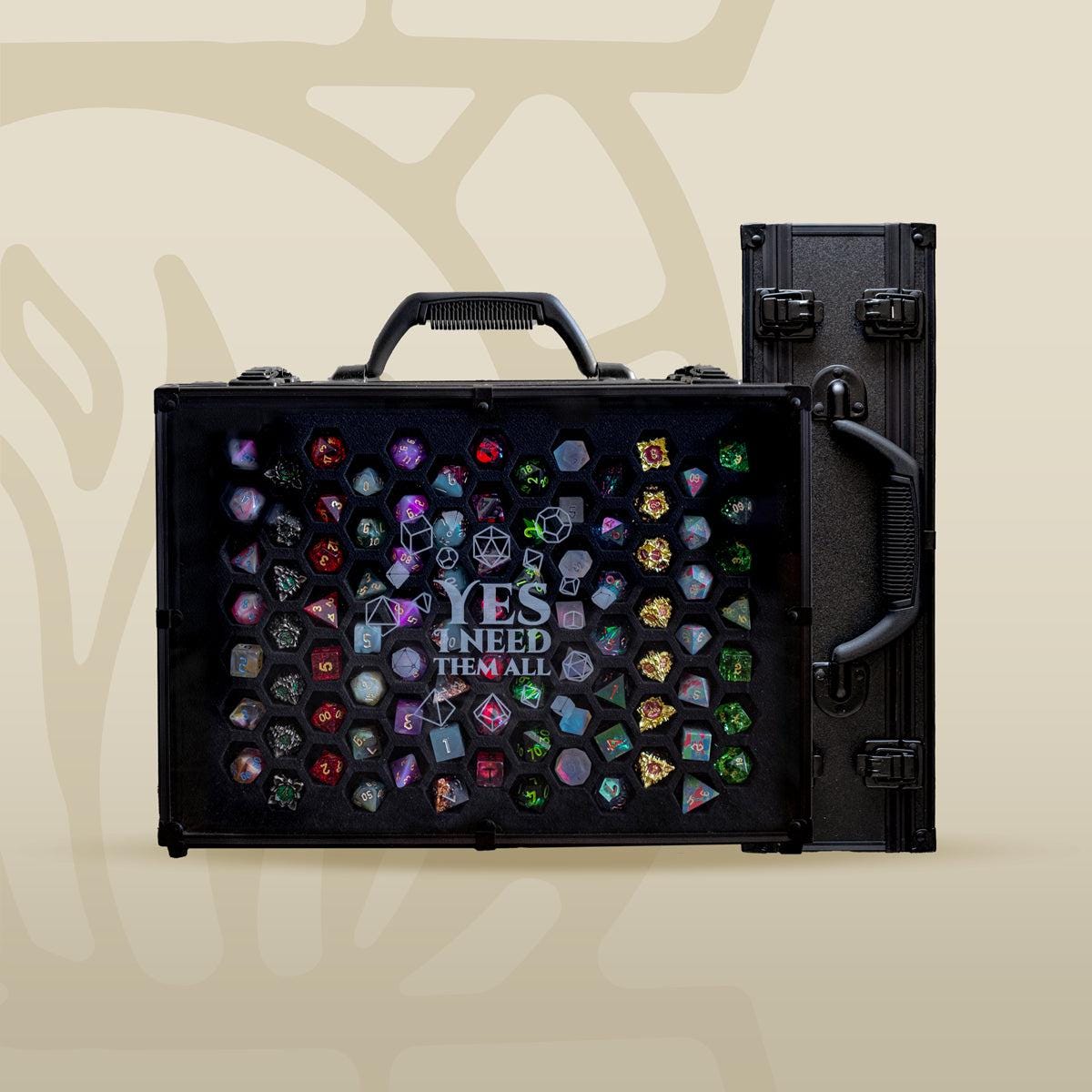 COLOSSAL Yes I Need Them All | 66 Set Capacity | Plexi Glass Dice Display Case | D&D Dice | RPG