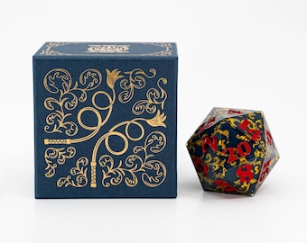 Roll the most BIGGEST! MAXIMAL WHIPPITUDE!! | JzW Themed 50mm Resin Double Cast 20-sided Die (in extra fancy box!)