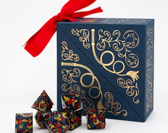 Roll for Whippery! | JzW Themed 7 piece Resin Cast DnD Dice Set (in extra fancy box!)