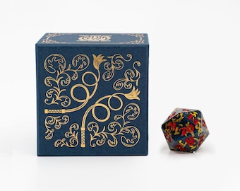 Roll BIGGER! Moar WHIPPY!! | JzW Themed 33mm Resin Cast 20-sided Die (in extra fancy box!)