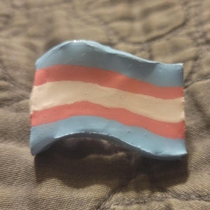 Mini Trans Flag Clay Pin