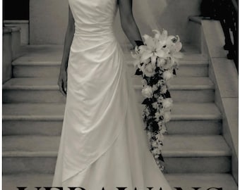 Abito da sposa Vera Wang VINTAGE 1999 in raso / Linea ad A, senza spalline, stile minimalista